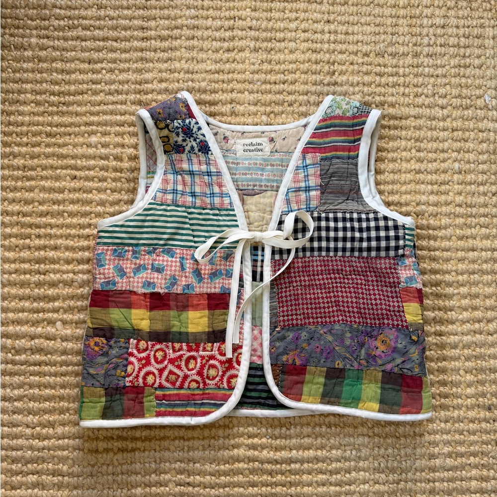 Reclaim Creative Handmade Quilted Patchwork Vest Size small